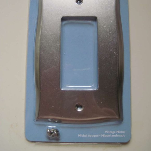 Brainerd Single Decorator Lylah Rocker Light Switch Covers Vintage Nickel Silver - Picture 4 of 11